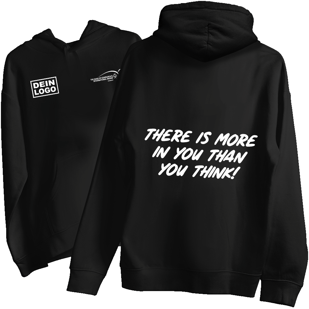 Hoodie, Schwarz, Print, Text-Design, Kapuze