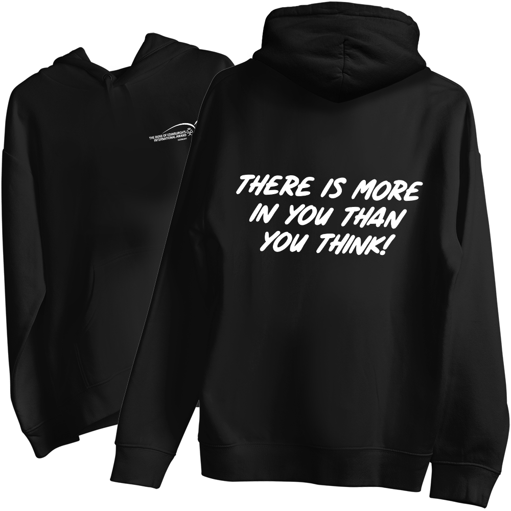 Hoodie, Schwarz, Textdruck, Kapuze, Unisex
