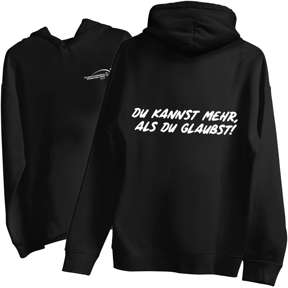 Hoodie, Kapuze, Schwarz, Textdruck, Unisex